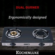 Kuchenluxe Double Burner INFRARED & Fire Glass Top Gas Stove KGBH-1 BRANDNEW