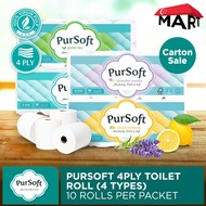 [Carton]Pursoft 4 Ply Toilet Roll - Toilet Paper | Tissue Paper | Tissue | Kleenex | Paseo