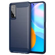 Huawei Y7a Case Shockproof Armor Carbon fiber Silicone TPU Soft Case Cover Huawei Y7a Y9a HuaweiY7A 
