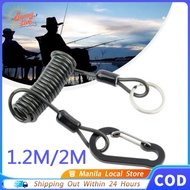 Fishing Missed Rope Lockable Fishing Lanyard Spiral Spring Key Lanyard Retractable Anti-Lost Lanyard