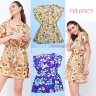 FELANCY WOMEN'S NIGHTWEAR, MIDI SATIN DRESS, KNEE LENGTH, SHORT SLEEVES 078 4019 PAJAMAS 1264