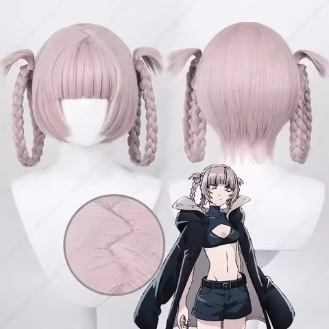 Anime Nanakusa Nazuna Cosplay Wig 37cm Pink Grey Wigs Heat Resistant Synthetic Hair