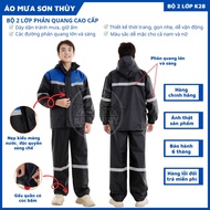 Bộ mưa 2 lớp phản quang Sơn Thủy - Bộ mưa tránh mưa giữ ấm K28