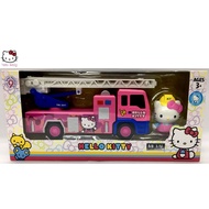 SANRIO HELLO KITTY METAL DIE CAST (6 INCH) FIRE ENGINE WITH 1 PCS HELLO KITTY FIGURE (PINK) MODEL CO