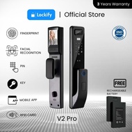 Lockify V2 Pro Digital Door Lock For Landed/Condo/Flat - 3D Face Recognition/Fingerprint/PIN/Key/RFI