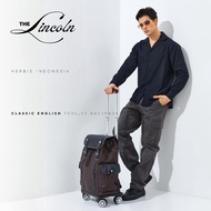 [THE LINCOLN] FASHION TROLLEY BACKPACK AIRPLANE CABIN LUGGAGE SUITCASE PREMIUM LEATHER MATERIAL WATE