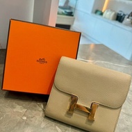 Hermès Constance 經典H金釦短夾