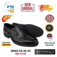 【READY STOCK】YY POLO FORMAL MEN SHOES / KASUT KILAT LELAKI KERJA AWAM 88-802BK (SZ38-45)