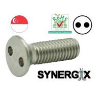 Security TWO HOLE Screw Stainless A2 (FLAT) Head Series | SF-DS02 (size M3, M4)