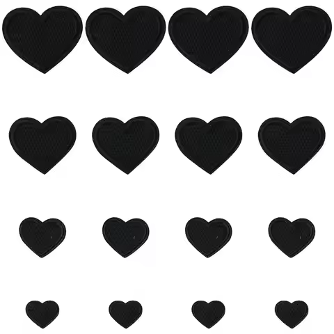 Heart Shape heart patches Black Mini Heart iron on heart patches for clothing 4 Sizes Red applique d