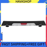Havashop Rear Bumper Lip  2‑Outlet Dual Color Diffuser with Reflective Strip Fit for Vios 14‑16
