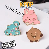 BTS BT21 Tinytan Bangtan OT7 Kpop Merch Brooch Button Badge Pin