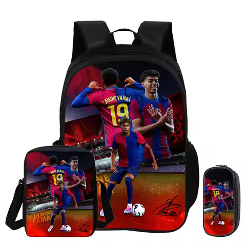 3Pcs Set Backpack Shoulder Bag Pencil Bags Bookbag child Mochila Sports Schoolbag Kids Gift L-Lamin 