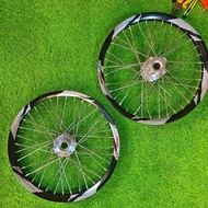 RIM THUNDER BLACK + HUB ALLOY SILVER + LIDI CHROM PNP HONDA / YAMAHA