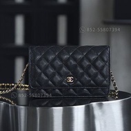 ☘️(25年傑出商戶) CHANEL Classic Wallet On Chain WOC 發財包 牛皮 手袋 黑金 💎Carousell官方紫鑽認證💎 超多details實圖，有意可以PM