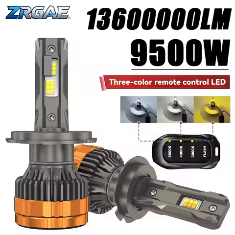 9500W H4 H7 H11 LED Headlights H1 H8 H9 H11 HB3 9005 HB4 9006 HIR2 9012 Strobe Lamp Remote Control T