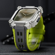 Rubber Straps+Metal Protect Case for IWatch Series 11 10 46mm Breathable Silicone Band for IWatch 11