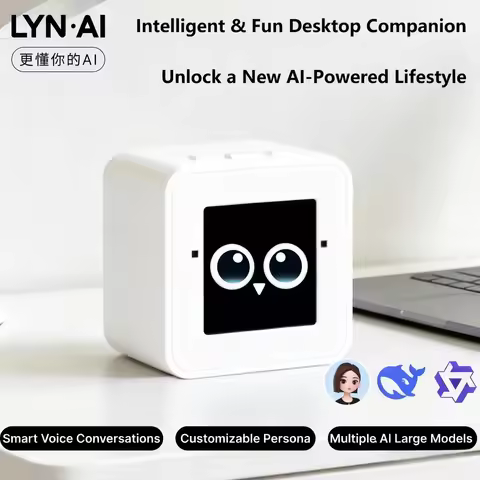 Mini AI Chatbot Robot | Voice Control，Smart EMO Expression Companion, Interactive Desktop Assistant,
