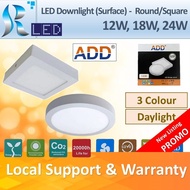 (ADD) LED Downlight (Surface) - 12W 18W 24W | 6000K 3Color