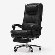 High-Back Executive Chair, Leather Office Chair with Footrest and Thick Padding Reclining Black Swivel Computer Chair Boss Chair Gaming chair (Color : B)