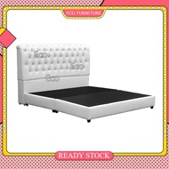 High Quality PVC Bed Katil Queen King Size White Bed
