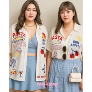 Pasta Shirt...Oversize Shirt Printed Pattern Soft Fabric Chest Size 42-50