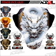 HIJAU Winshield visor sticker HONDA PCX 150 OLD WHITE DRAGON PICTURE (034) GREEN DRAGON Winshield st
