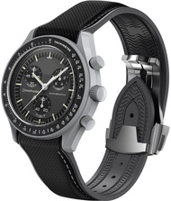 Tali Jam Tangan Karet ซิลิโคนปลายโค้งสำหรับนาฬิกา X Omega ร่วม MoonSwatch สร้อยข้อมือสายนาฬิกาแบบมีห