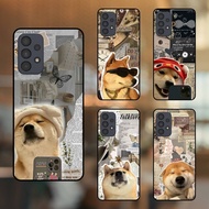 Samsung A73 phone case with black border Dog Meme Cute