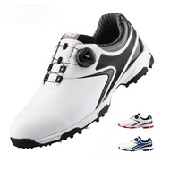 PGM Patent Products Mens Golf Shoes Button Quick Lacing Shoes Outdoor Sports Waterproof Sneakers