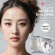 SUNYWILL Beginer Friendly Reusable Glue-Free Soft Magnetic False Eyelashes Kit with Clip - Wispy, Wa