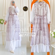 Dress jumbo Asyafa/Gamis syari set hijab/baju muslim wanita terkini 2025/baju lebaran best seller/ga