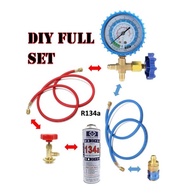 DFOdiy Gas Aircond Kereta R134a Refrigerant Car Aircond Servis DIY SET Top Up Gas Tambah Gas R134a