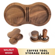 NEOUZA Coffee Tamper Stand Holder for Tamper, Distribution Tool, Puck Screen, Walnut Wood,51mm 53mm 