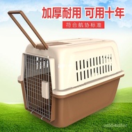 W-8&amp; Pet Flight Case Cat Cage Dog Crate Travel Suitcase Portable Large Dog Consignment Car Carrier Air Transport Trolley