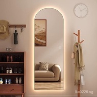 ins Wind Dressing Mirror with Light Household Decorative Mirror Hallway Wall Hanging Floor led Full-