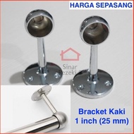 Bracket Kaki Bulat 1” inch / Braket Pipa Gantungan Gantung Ujung