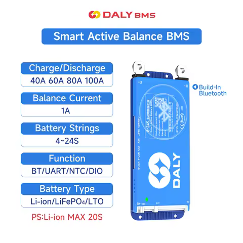DALY Smart Active Balance BMS 1A Active Balance bluetooth UART 40A 60A 100A for Lifepo4 Li-Ion batte