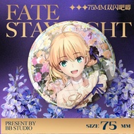 Fate Stay Night 20th Anniversary Concert Badge 75mm Pin Saber Rin Sakura Dress Anime Merchandise Col