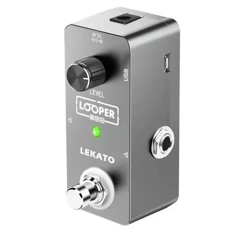 Lekato Rc-Xx Looper Pedal: 300-Second Recording, 5-Min Loop Memory W/ Synth/guitar Inputs - Compact 