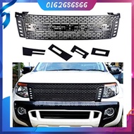 4x4 FORD RANGER T6 2012-2015 FRONT BUMPER GRILL WITH LED LAMP FORD LOGO GRIILE DEPAN SALUNG LAMPU LIGHT 4WD BLACK COLOUR