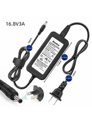 Duxwire 1入組帶美式電源線恆壓恆流保護的充電器,pc材質,16.8v3a,黑色充電器適用於鋰電池包,水下機器人,ac/dc按摩器,電動工具,電鋸,醫療設備,dc插頭5.5cm * 2.5cm