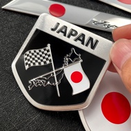 Japan Flag Car Sticker Japanese Pride Emblem Badge Decal for Toyota Honda Waterproof Durable Aluminu