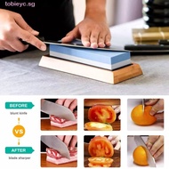 TOBIE Sharpening Stones, Nonslip Bamboo Base Whetstone, Practical Grit 1000/6000 Dual Side Household