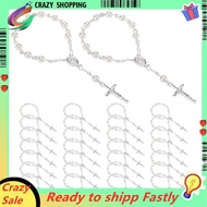 30Pcs Baptism Rosary Beads Finger Baptism Rosaries Faux  for Baptism Favors  Favors Communion Favors