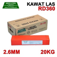 Kawat Las RD360 2.6mm NIKKO STEEL Elektroda RD 360 2.6 mm Welding Listrik 2.6 X 350 Kemasan Per 5KG