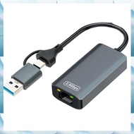 [W F S B] USB 3.0/Type-C to RJ45 2.5G Ethernet Adapter 2500Mbps LAN Converter Hub for Win7/8/10 for 