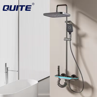 QUITE ชุดระบบฝักบัวอัจฉริยะในห้องน้ําติดผนังอุณหภูมิจอแสดงผลดิจิตอลชุดฝักบัวฝักบัวชุดก๊อกน้ําในห้องน