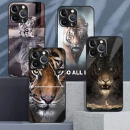 tiger 02 Tempered Glass Phone Case For IPhone 15 14 13 12 11 Pro XS Max Plus Mini X XR 8 7 6s SE2/3 