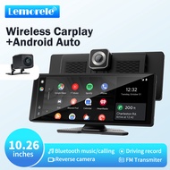 Lemolele wireless CarPlay+Android Auto 10 inch car screen portable MP5 with DVR high-definition touc